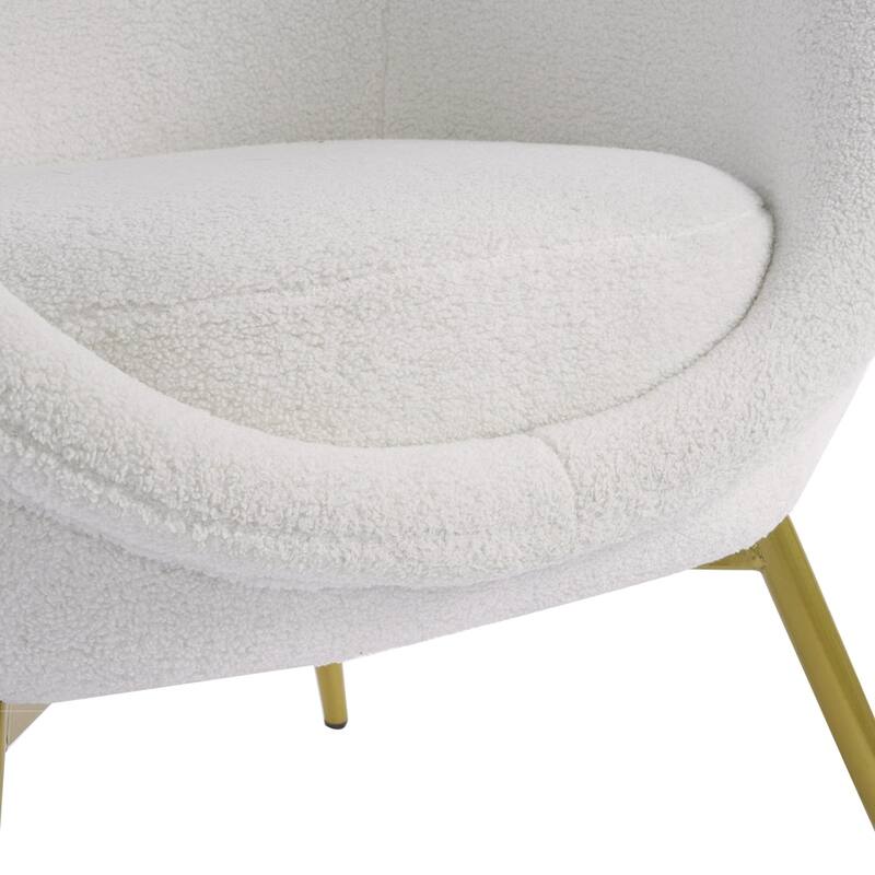 Lounge Chair for Bedroom with Gold Metal Legs