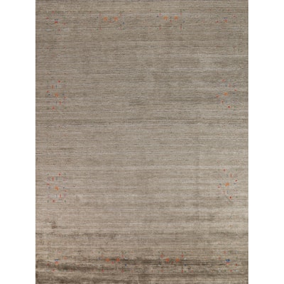 Gabbeh Oriental Area Rug Hand-Knotted Silk Carpet - 7'8" x 9'10"