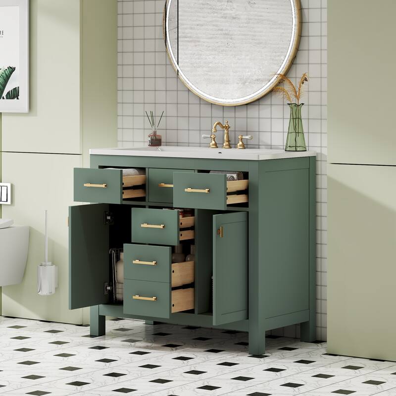 36" Bathroon Storage Cabinet Vanity
