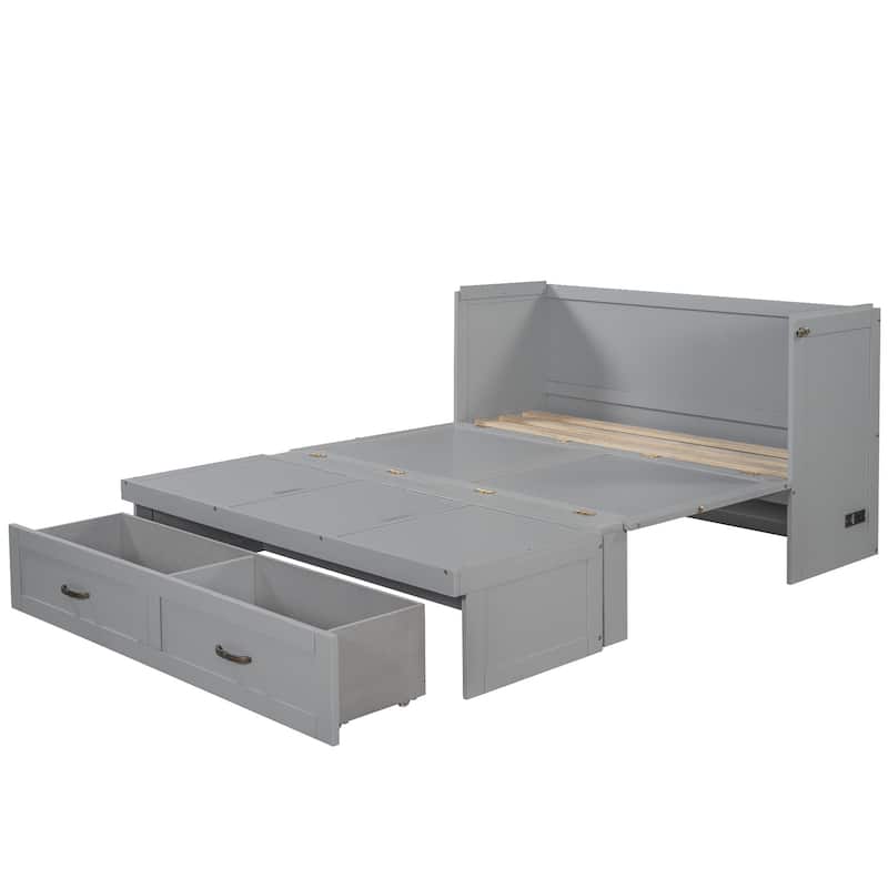 Space-Saving Murphy Bed with USB Ports and Large Drawers