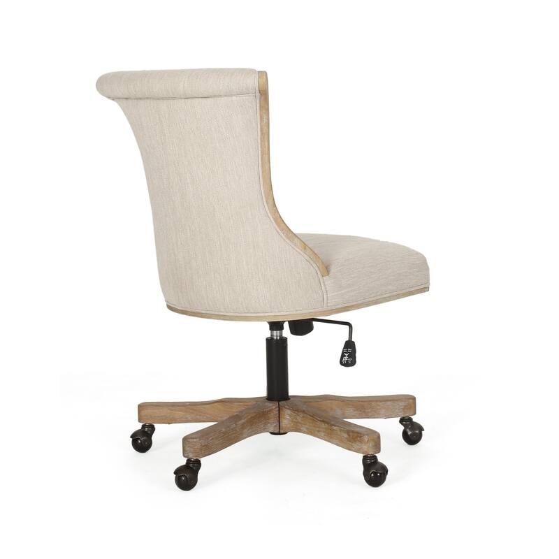 Coulee Upholstered Roll Back Swivel Office Chair by Christopher Knight Home - 24.75" L x 27.75" W x 35.50-40.00" H