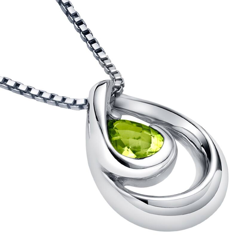 0.75 ct Peridot Pendant in Sterling Silver