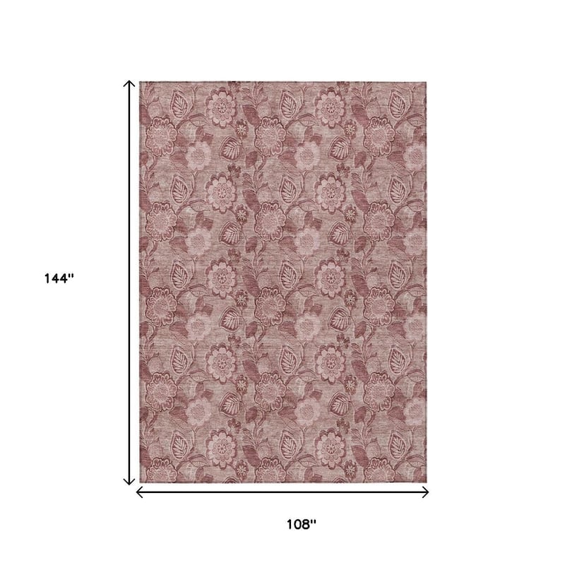 HomeRoots Floral Transitional Rectangle Outdoor Rug