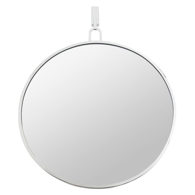 Varaluz Stopwatch Round Accent Mirror - 30"W x 30"H - Polished Nickel - Polished Nickel