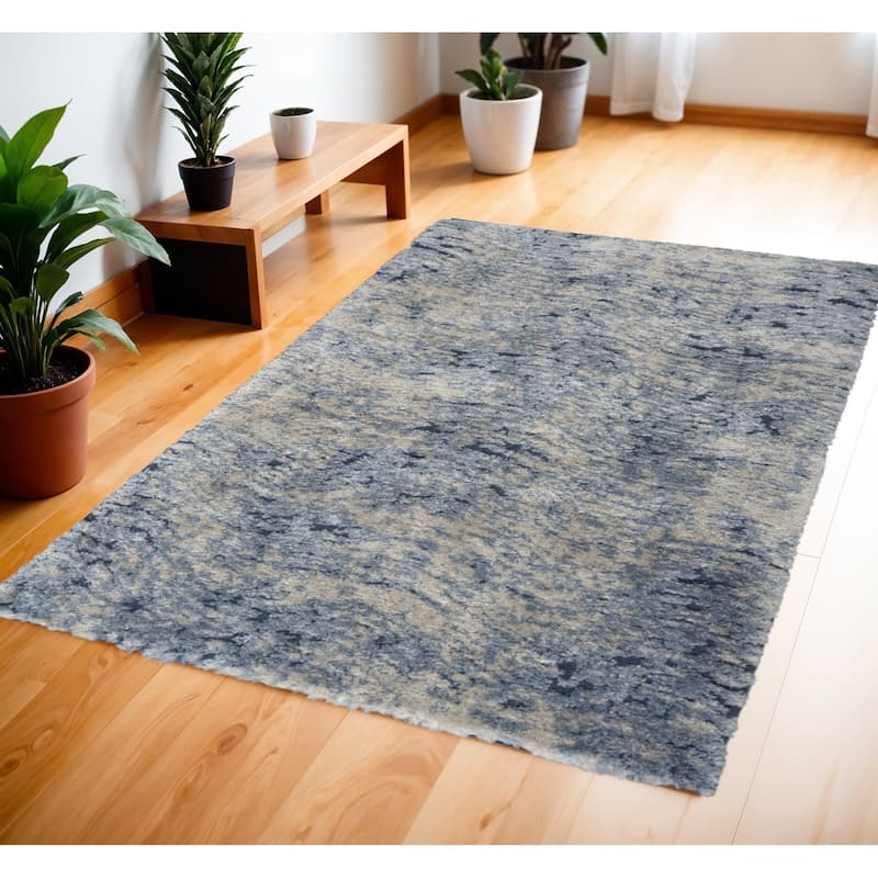 HomeRootsAbstract Transitional Rectangle Area Rug - 72' X '48' X '1.58 - 72' X '48' X '1.58 - Sky Blue
