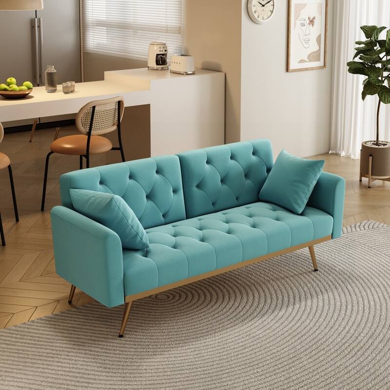 68.30" Velvet double sofa bed in five stylish colors
