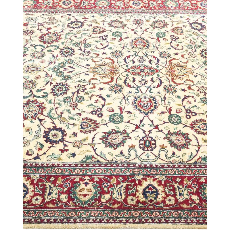Overton Hand Knotted Wool Vintage Inspired Traditional Mogul Ivory Area Rug - 7' 1" X 4' 7"