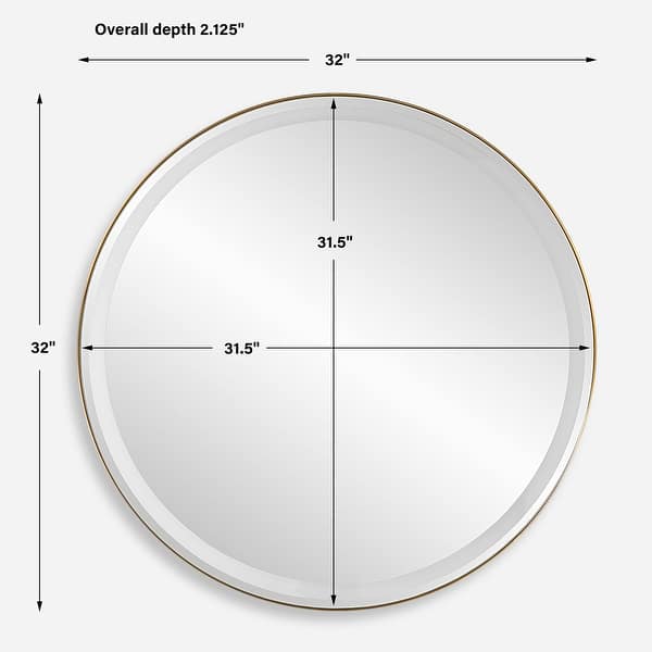 Uttermost 09947 Crofton 32" Diameter Circular Flat Accent Mirror