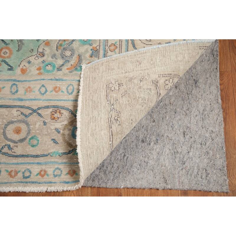 Hand Knotted Oriental 100% Wool Carpet Traditional Medallion Beige & Ivories Tabriz Area Rug - 11' 2'' X 8' 3''