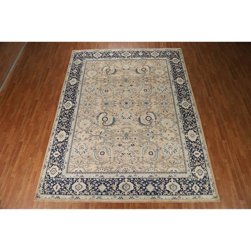 Hand Knotted Oriental 100% Wool Carpet Transitional All-Over Oranges & Rust Oushak Area Rug - 12' 1'' X 9' 1''