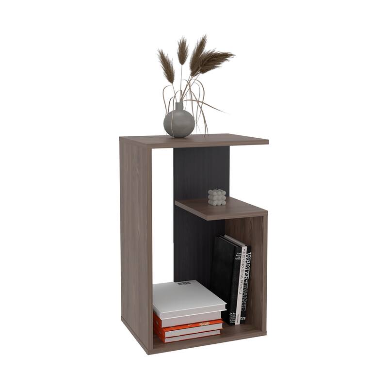 Side Table 25" H, 1 Shelf with durable engineered wood construction,easy to assemble