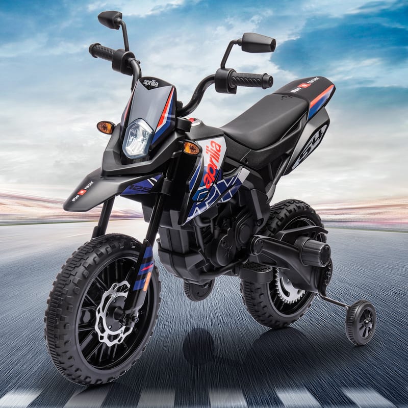 12V Electric Kid Ride On motorcycle, Apulia Licensed motorcycle for Kids, Battery Powered Kids Ride-on motorcycle - Blue