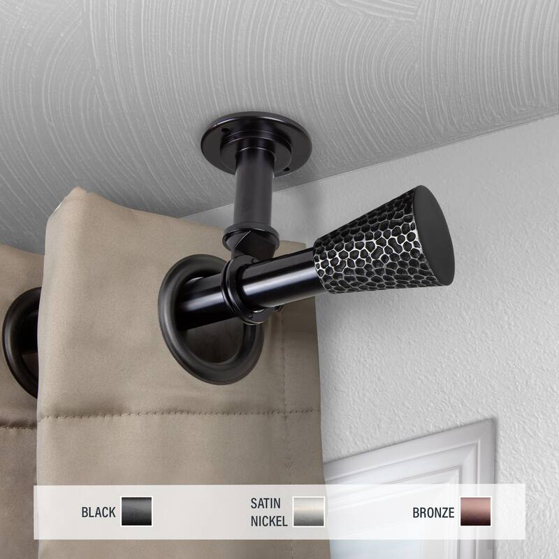 InStyleDesign Emil 1 inch Diameter Ceiling Curtain Rod/ Room Divider - 120 to 170 inches - Black