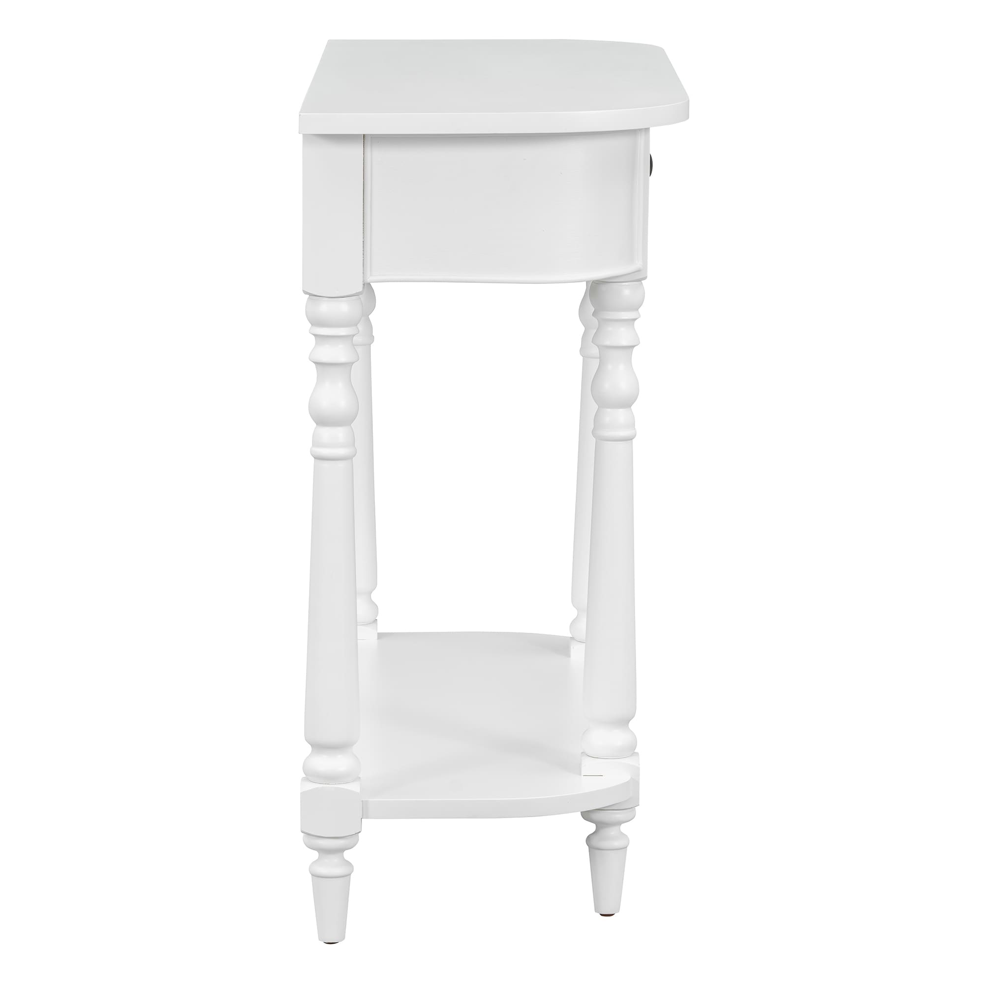 Vorlune Retro Curved Console Table with Drawer and Shelf