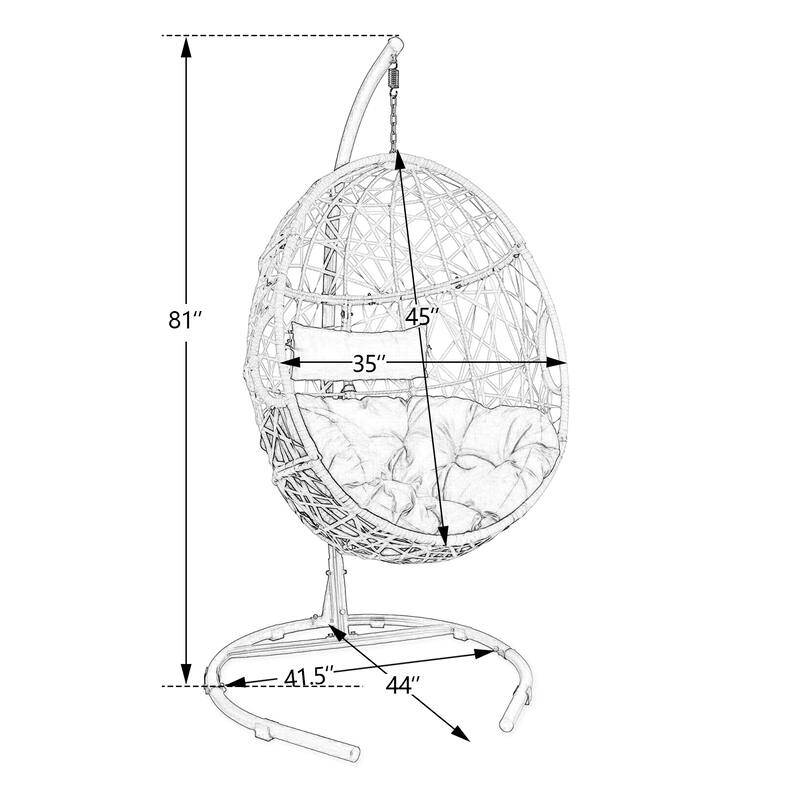 Egg Chair Hanging Swing Chair with Cushion and Stand