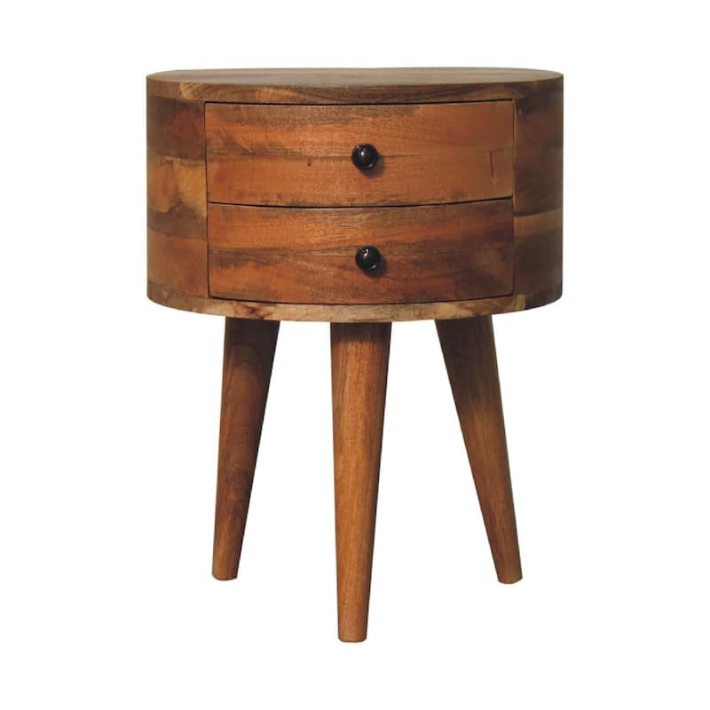 Artisan Furniture Solid Wood Odyssey Oak-ish Tripod Nightstand