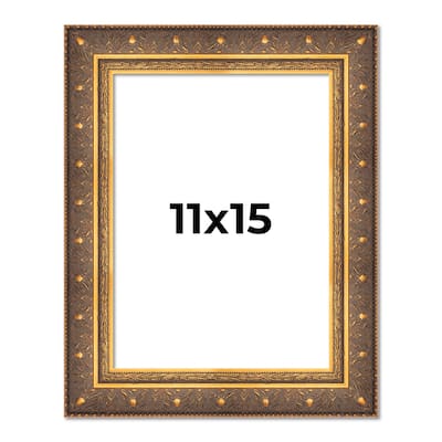 11x15 Frame Gold Real Wood Picture Frame