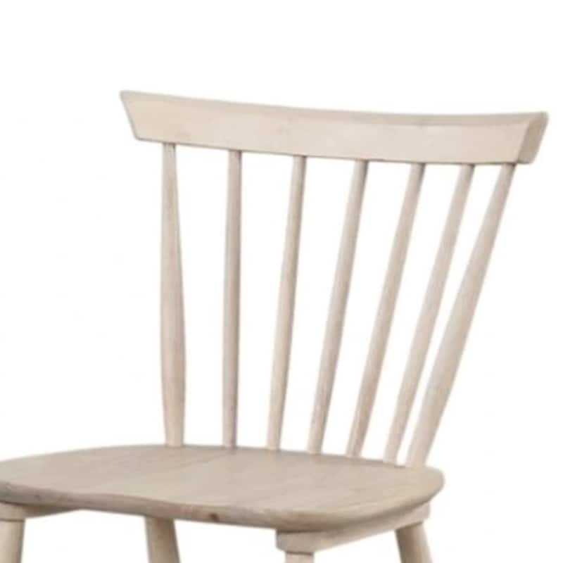 Baylee Side Dining Chair Set of 2, Spindle Back, Tapered Legs, White Oak Wood