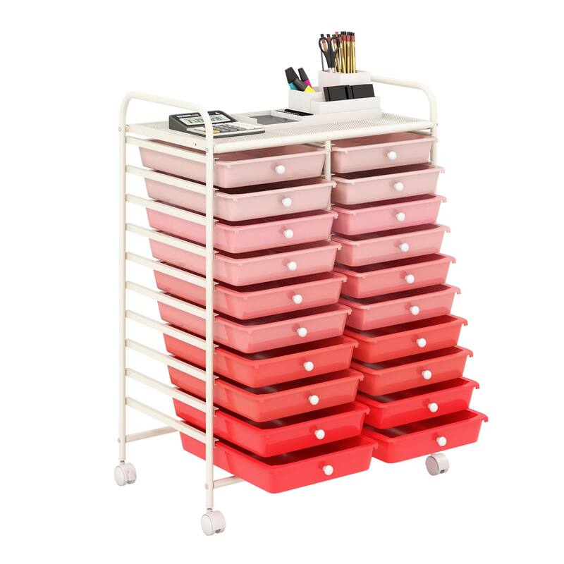 Costway 20 Drawers Rolling Cart Storage Scrapbook Paper Studio - See Details