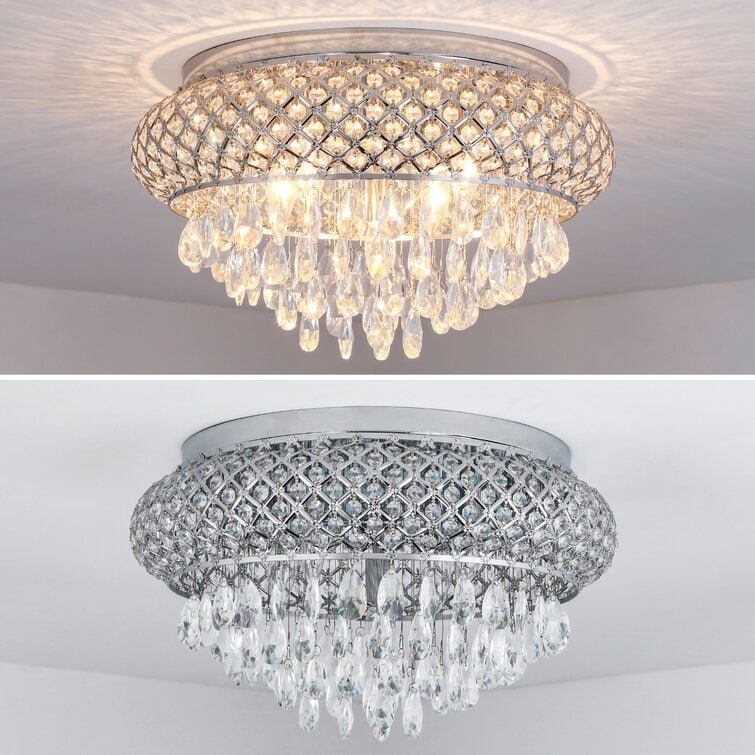 Maxax 5 - Lights Metal Crystal Flush Mount - On Sale - Overstock