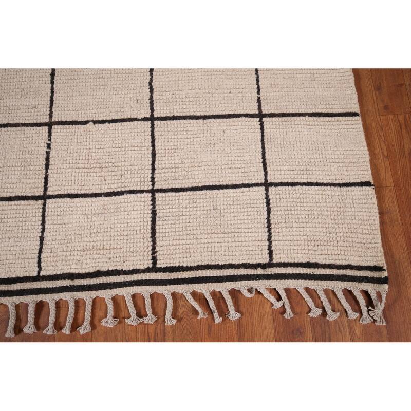 Trellis Moroccan Area Rug Handmade Wool Carpet - 8'0"x 10'9"