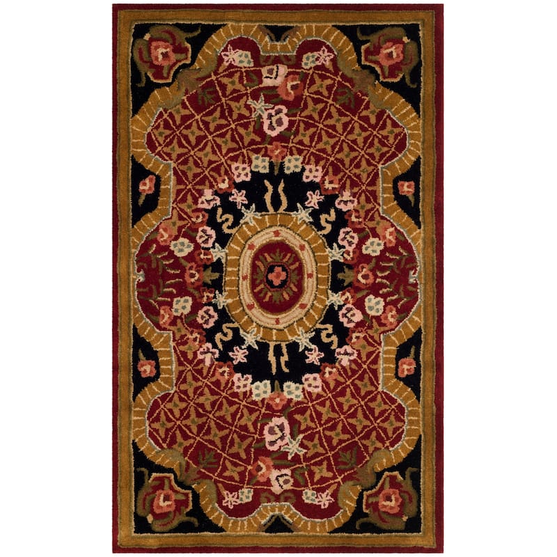 SAFAVIEH Handmade Classic Traiana Traditional Oriental Wool Rug - 3' x 5' - Burgundy/Black