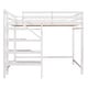 preview thumbnail 5 of 7, Stoarge Shelves Full Size Loft Bed with Built-in Storage Wardrobe and Staircase and Hanger for Clothes