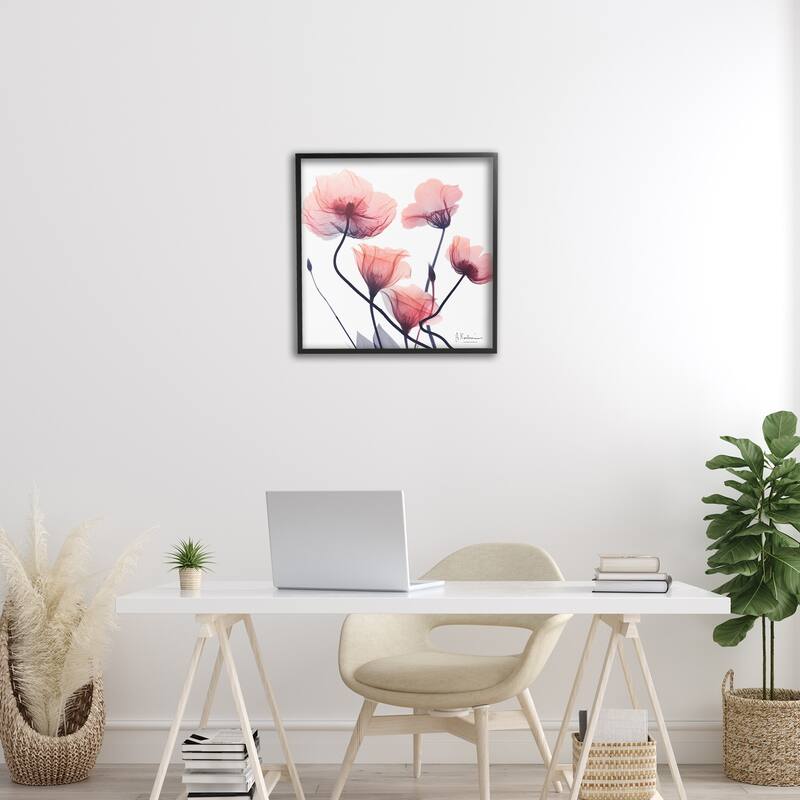 Stupell Pink Chic Simple Flowers Framed Giclee Art Design By Albert Koetsier