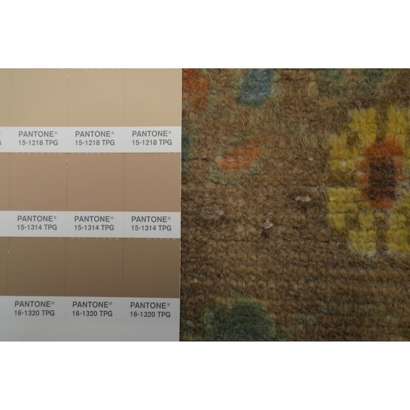 Hand Knotted Oriental 100% Wool Carpet Traditional Floral Green Tabriz Area Rug - 8' 10'' X 6' 3''
