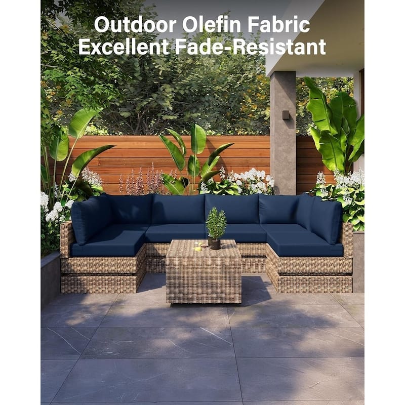 WINSOON 14 Piece Outdoor Furniture Replacement Cushions,Patio Seat Cushions