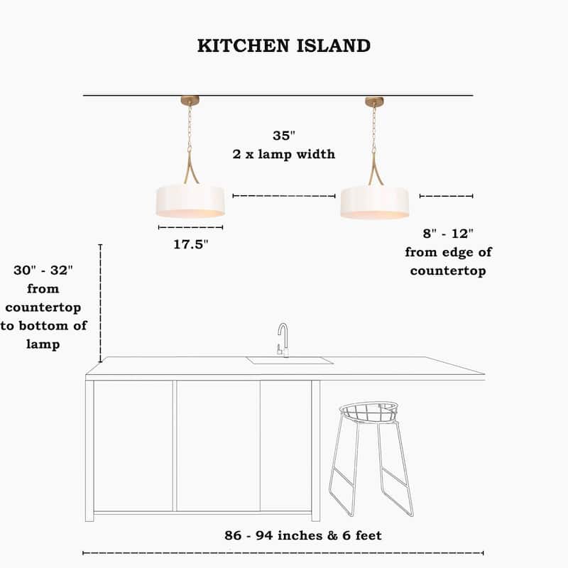 Modern 3-Light Gold Drum Chandelier Fabric Shade Pendant Lights for Dining Room - 17.5" D x 19" H