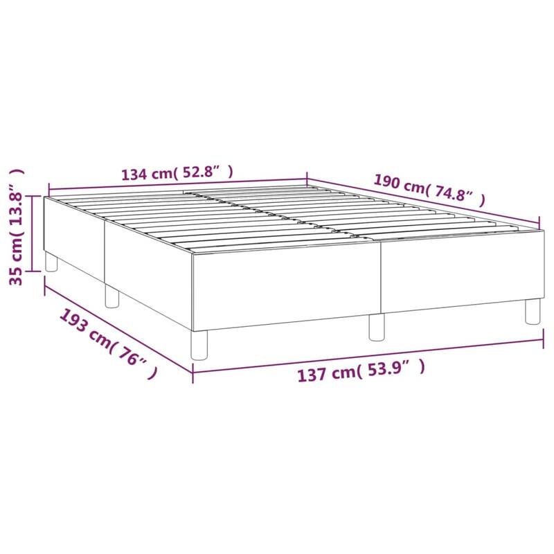 vidaXL Bed Frame Box Spring Platform Bed Mattress Foundation Bedroom Velvet
