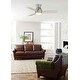 preview thumbnail 5 of 8, Fanimation Hugh 44 inch Indoor/Outdoor Flush Mount Ceiling Fan with LED Light Kit and Remote - Brushed Nickel