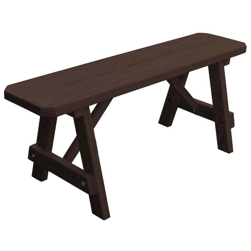 Pressure Treated Pine 4' Traditional Bench - Walnut Stain