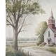 preview thumbnail 3 of 5, Designart 'Church In Country Town VII' Landscape Church Wall Tapestry
