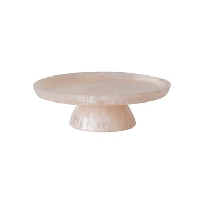 Matte Marbled Resin Food Pedestal - 11.0"L x 11.0"W x 3.5"H - 11.0"L x 11.0"W x 3.5"H
