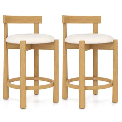 Costway 24” Counter Height Bar Stools Set of 2/4 with Backrests and