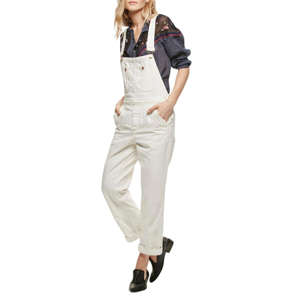 free people white overalls