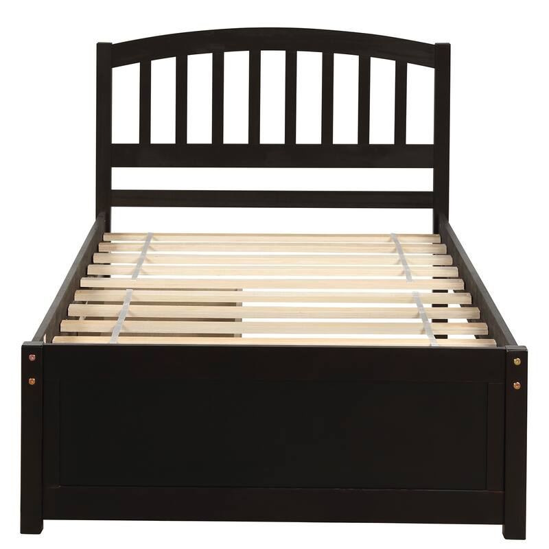 Twin Bed Platform Bed Perfect Guest Bed with Spindle Hedboard