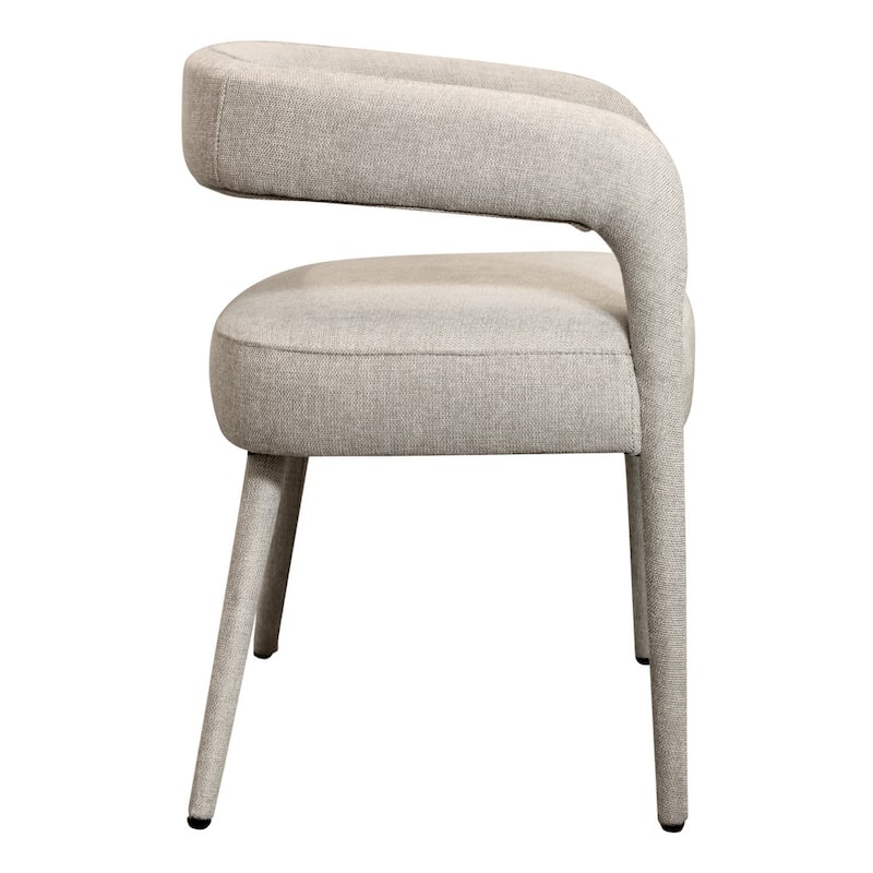 HomeRoots Set of Two Ivory Upholstered Linen Open Back Dining Side Chairs - 21 in. x 28 in. x 22 in.