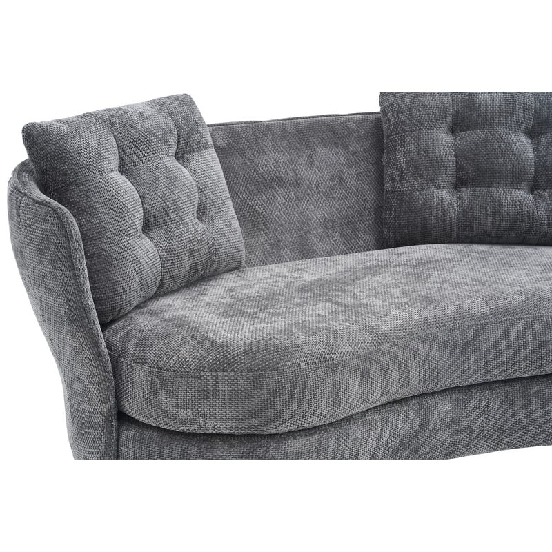 Contemporary Velvet Upholstered Tufted Loveseat Sofa,Living Room Couch with Golden Metal Legs