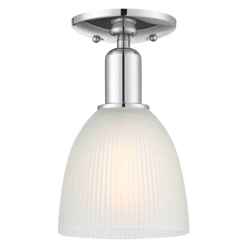Innovations Lighting Endless Possibilities Arcadia - Castile - 1 Light 6" Semi-Flush Mount - Polished Chrome/White