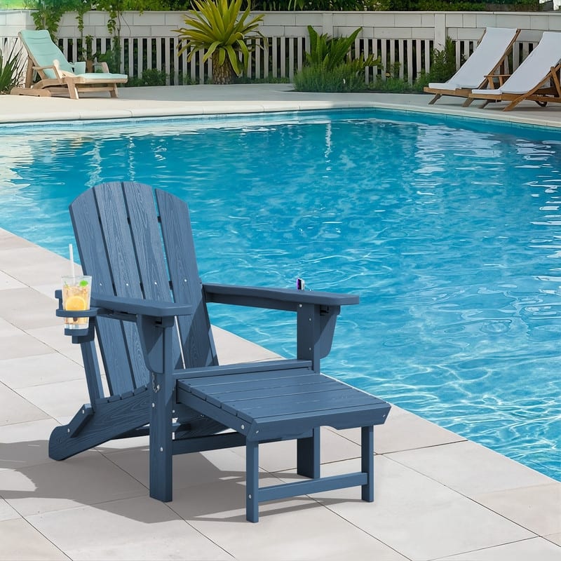Folding Outdoor Chair with 3-Position Reclining Backrest & Telescoping Footrest