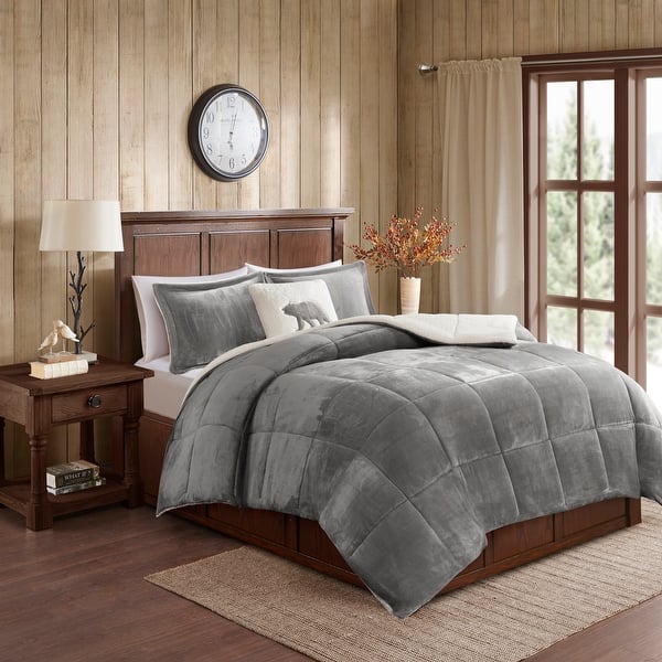 Woolrich Alton Plush to Sherpa Down Alternative Comforter Set (As