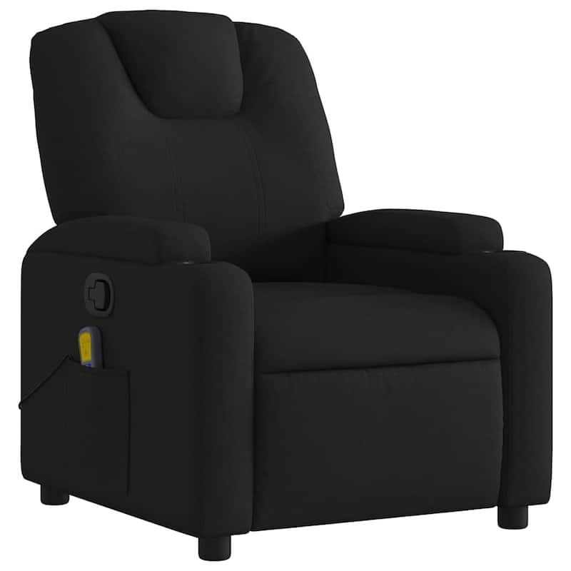 vidaXL Massage Recliner Chair Black Fabric (100% polyester), metal, plywood