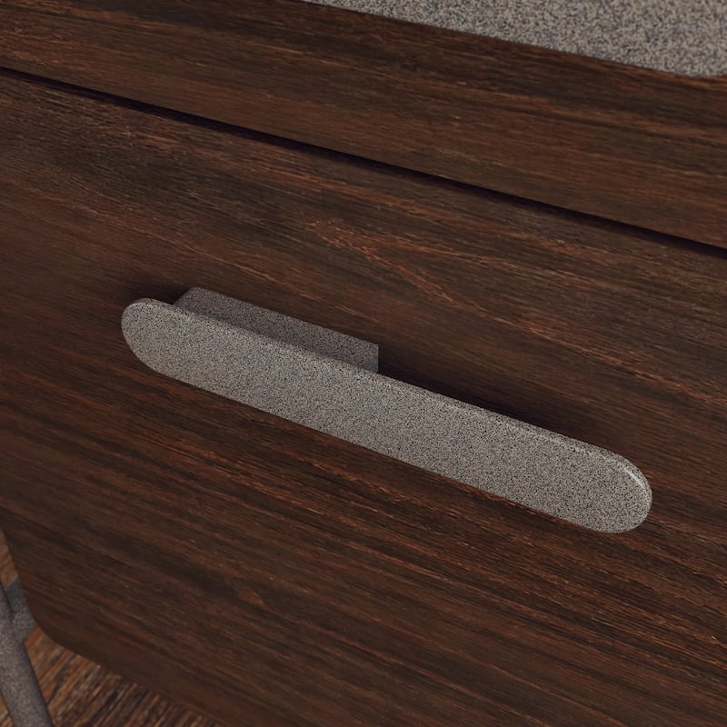 Wood Desk with interlock drawers, Brown