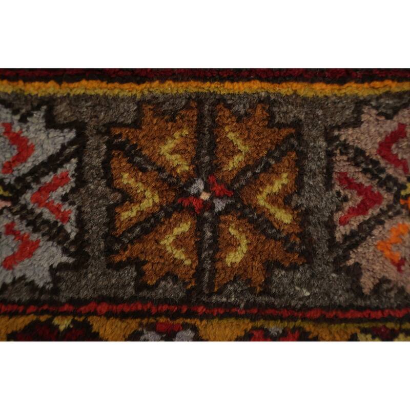Hand Knotted Oriental 100% Wool Carpet Transitional Geometric Red Anatolian Area Rug - 5' 6'' X 3' 6''