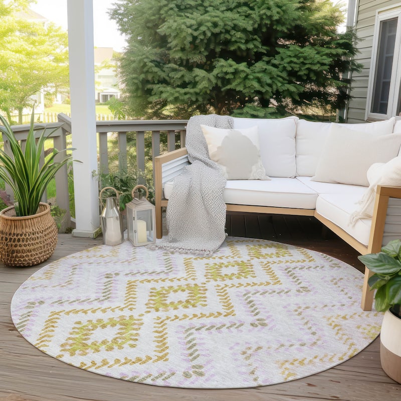 Machine Washable Indoor/ Outdoor Chantille Boho Global Rug