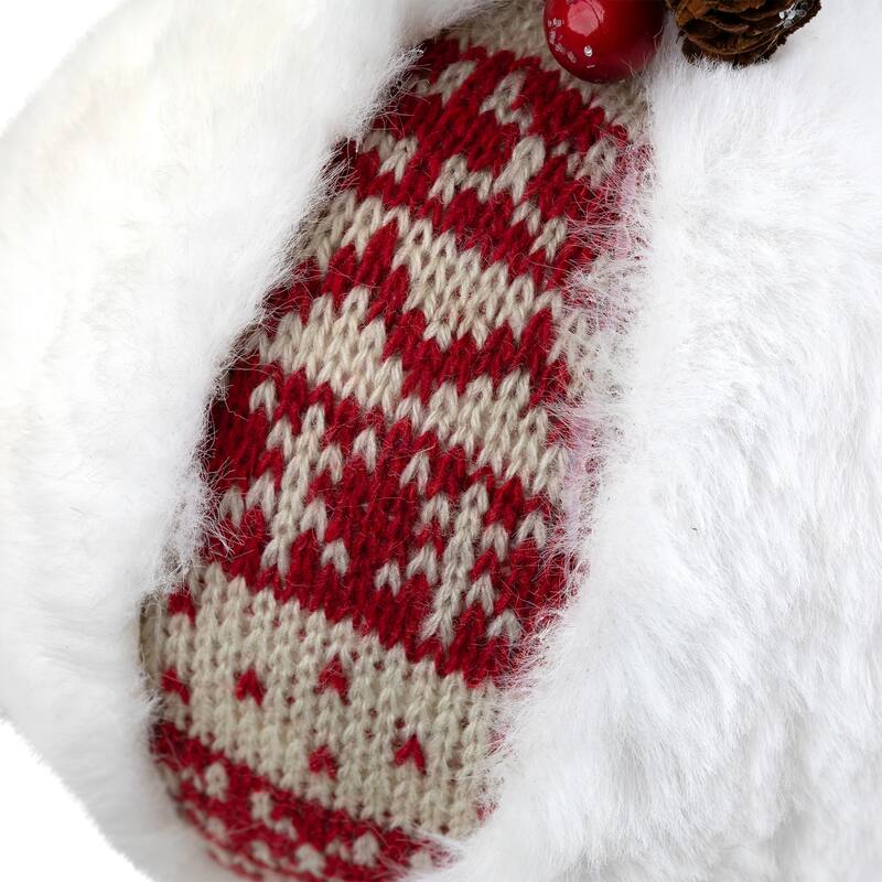 Faux Fur and Nordic Print Christmas Ball Ornament - 8"