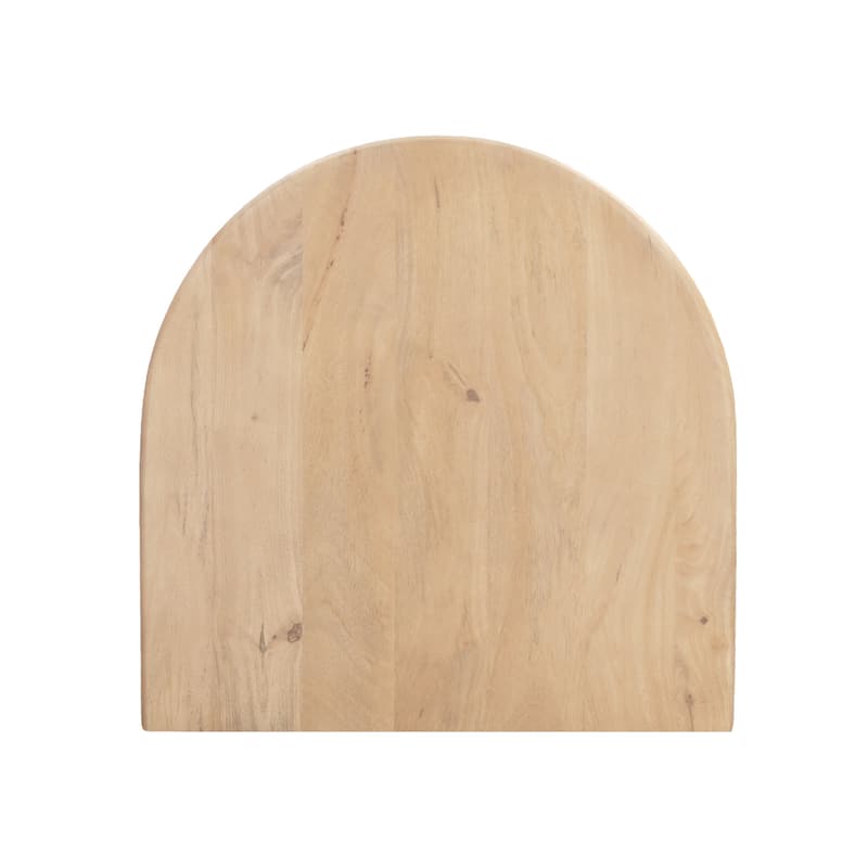 HomeRoots 22" Natural Solid Wood Semi Circle End Table With Shelf - 22.00 in. x 22.00 in. x 18.00 in.
